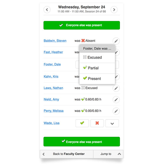 Jenzabar Mobile Attendance
